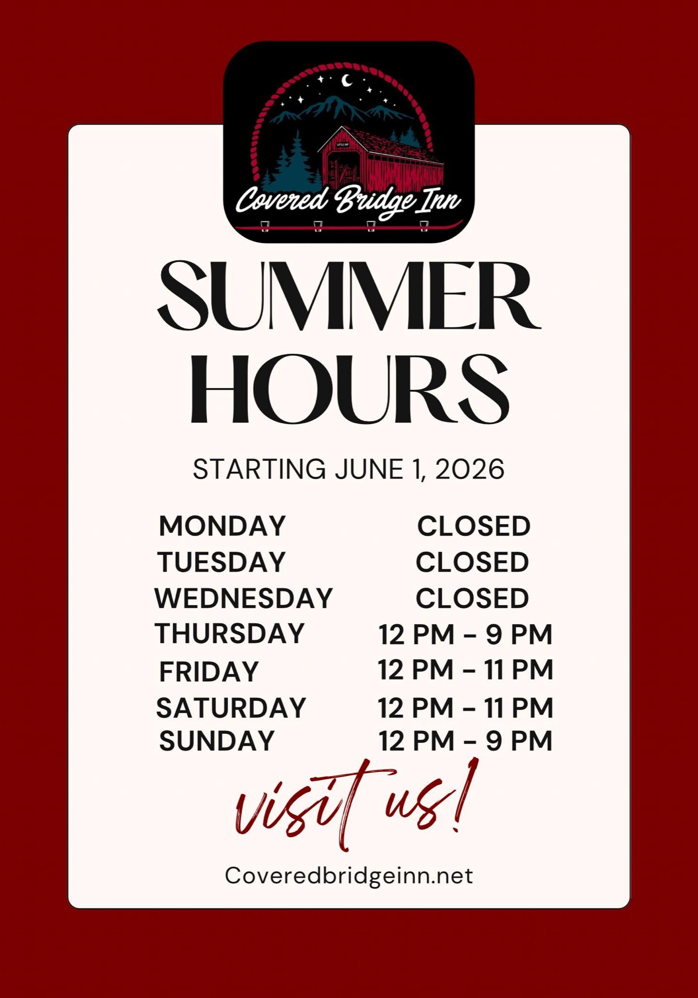 New Summer Hours