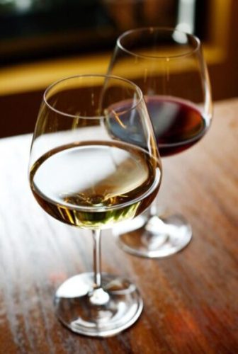 Poured Red and White Wine